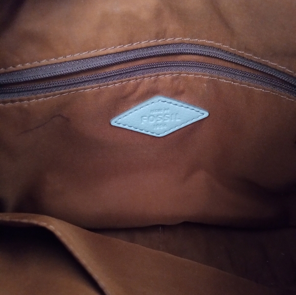 Fossil Women's Crossbody Bag Leather Vintage Blue Small - Picture 4 of 13